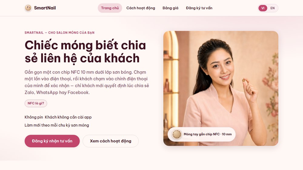 SmartNail — sales site homepage