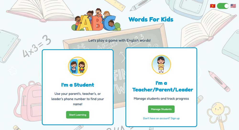 Words for Kids — app home